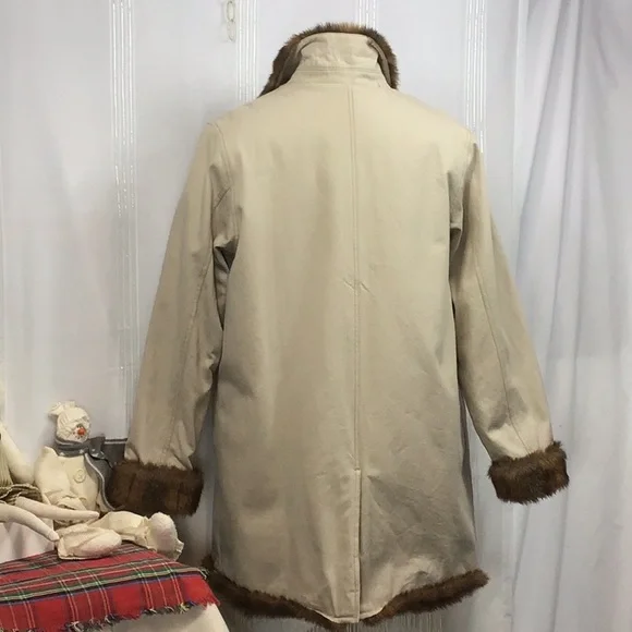 🌲 Denim&Co Faux Fur Lining Button Front with Pockets Denim Coat - Picture 10 of 11